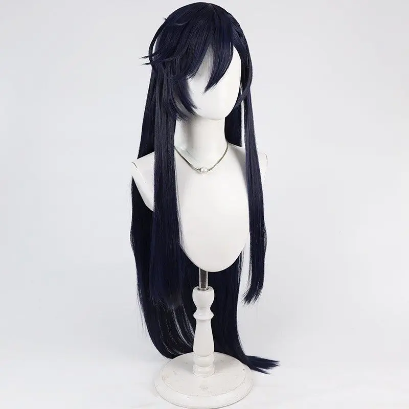 Brunhilde Cosplay Wig Record of Ragnarok Navy Blue 100cm Synthetic Hair Heat Resistant Halloween Role Play Party Carnival