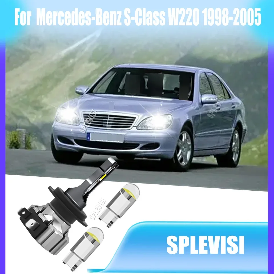 High Power H7 LED Headlight, 75W 7500LM Xenon White For Mercedes-Benz S-Class W220 1998 1999 2000 2001 2002 2003 2004 2005 2005