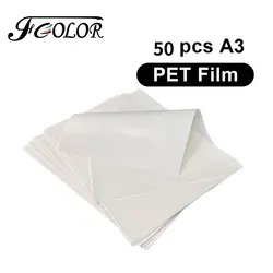 FCOLOR A3 DTF PET Film do obierania na gorąco 50 arkuszy/opakowanie Podwójna powłoka do drukarki Epson A3 L1800 DTF Folia termotransferowa DTF