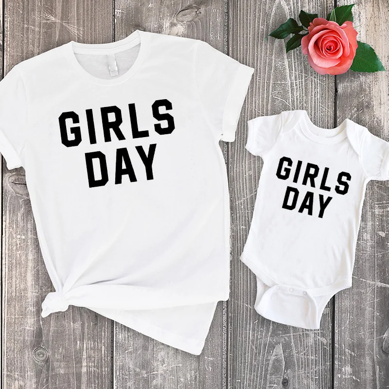 

Girls' Day Shirts Mommy and Daughter Matching Tshirts Girl Mom Shirts Birthday Gifts Matching Family Outfits