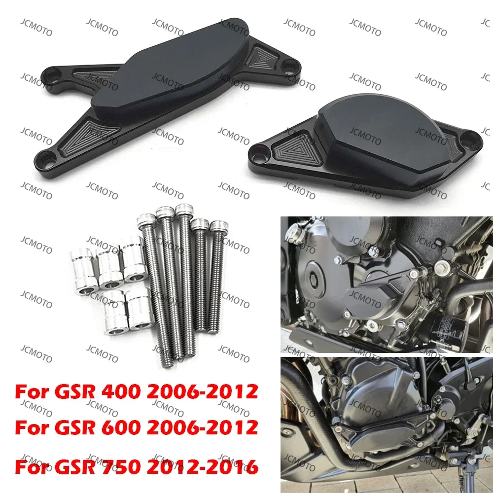 لسوزوكي GSR400 GSR600 GSR750 GSR 400 600 750 2006-2015 2016 محرك دراجة نارية حالة التوقف غطاء حماية تحطم وسادة الإطار الشريحة