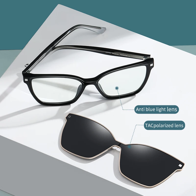 Magnetic Clip On Sunglasses Man Fashion Polarized Sun Glasses Women Luxury Brand Vintage Driver Shade Myopia Eyelasses Frame