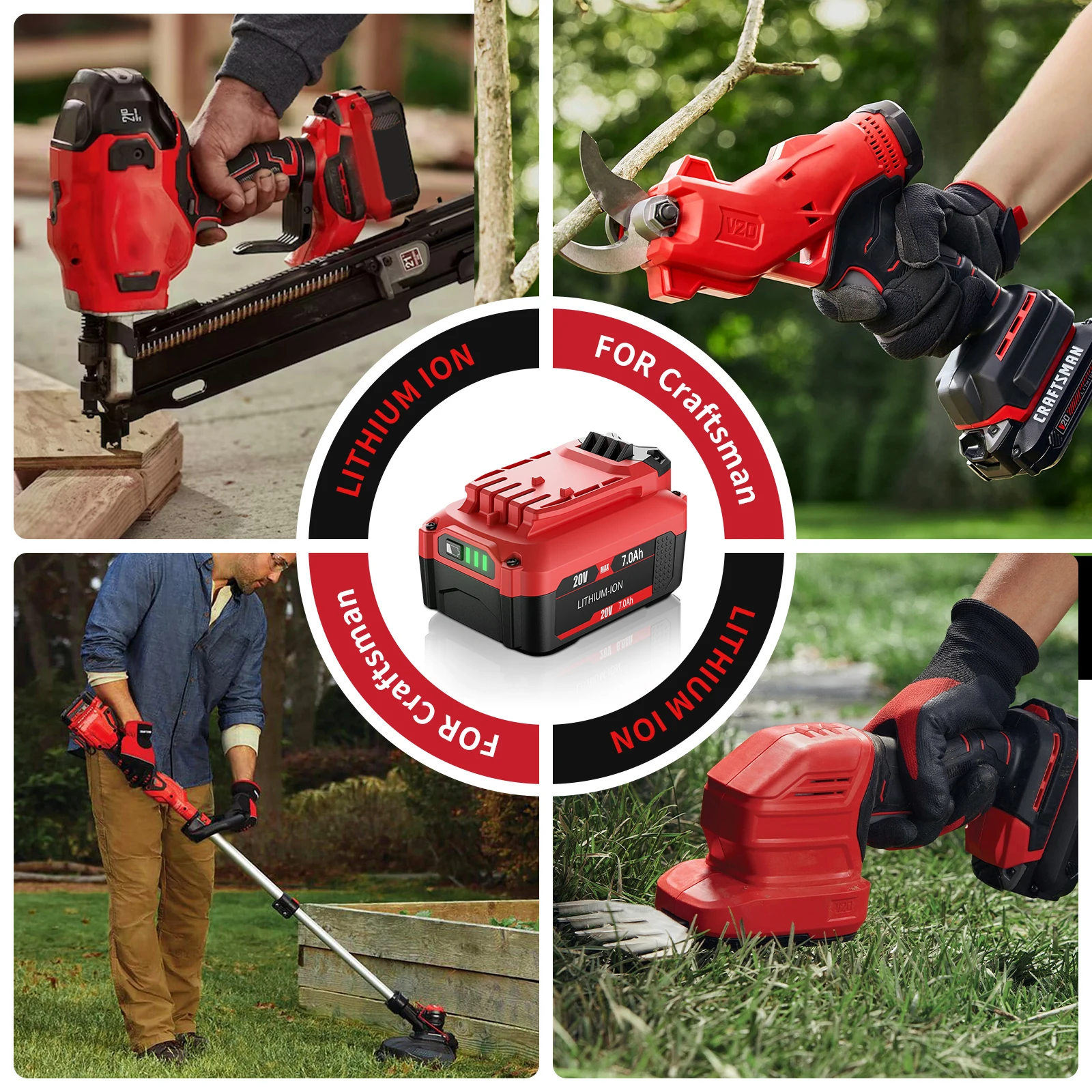 7000mah للحرفي بطارية 20 فولت أدوات استبدال البطارية للحرفي CMCB205 CMCB204 CMCB203 CMCB206 أدوات كهربائية