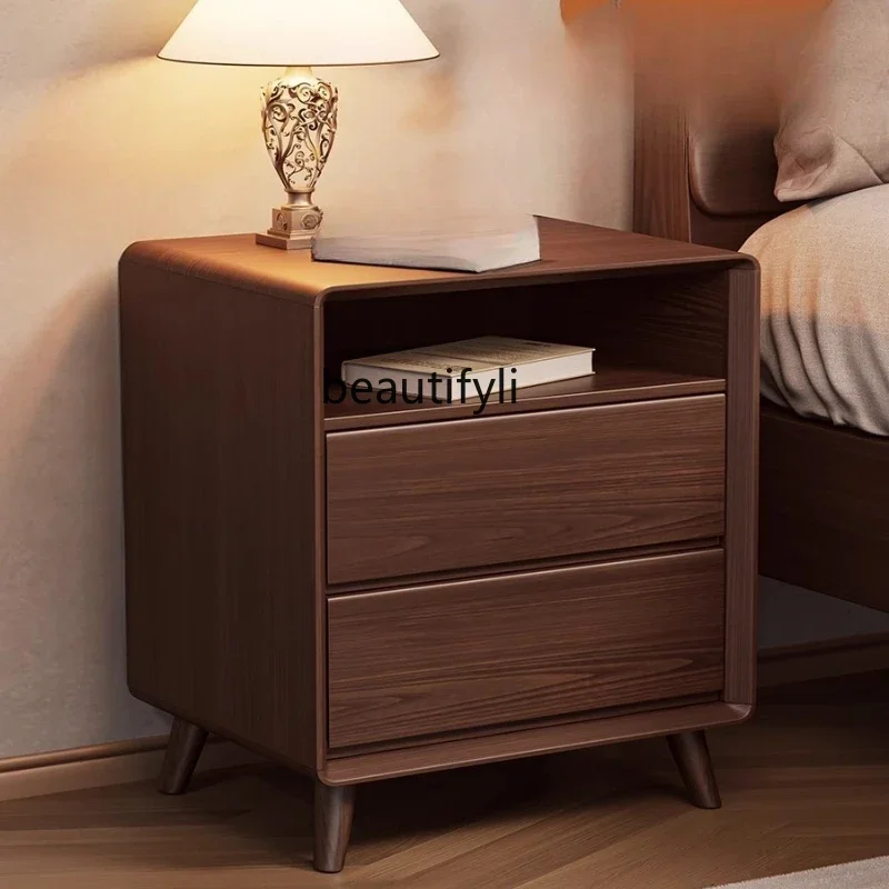 

ss7486 solid wood bedside table, modern simple bedroom storage, simple storage cabinet for small bedside storage for household u