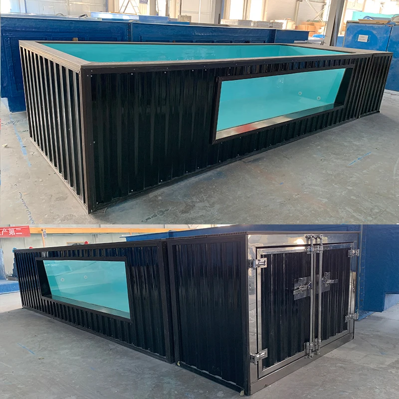 Customization Fiberglass Swimming Pool Above Ground Outdoor Large Big Size Shipping Prefab Container Swimming Pool 40 Feet