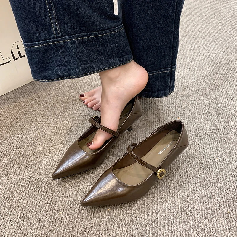 French pointed Mary Jane shoes - Leatherwork In French ulasan dan harga