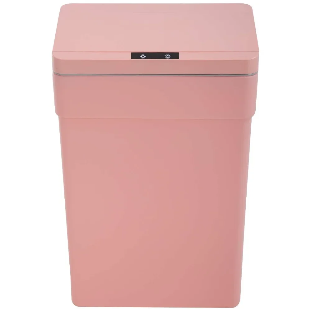 Trash Can Plastic Kitchen Trash Can Automatic Touch Free High-Capacity Garbage Can with Lid for Bedroom Bathroom Home Office