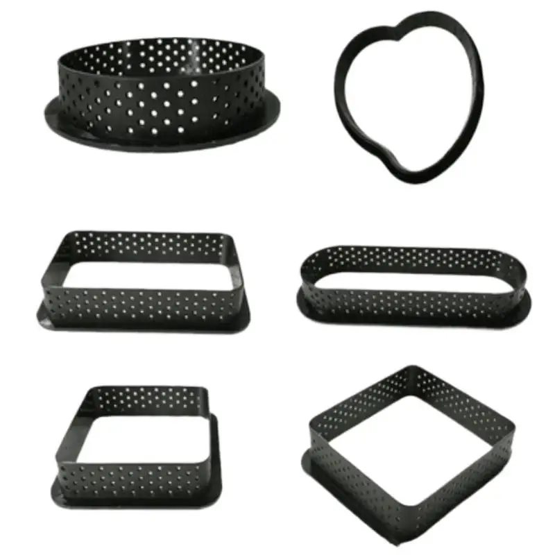 @*Tart Ring High Temperature Resistant Non-Stick Perforated Mold for Pie Mousse Cake Pastry