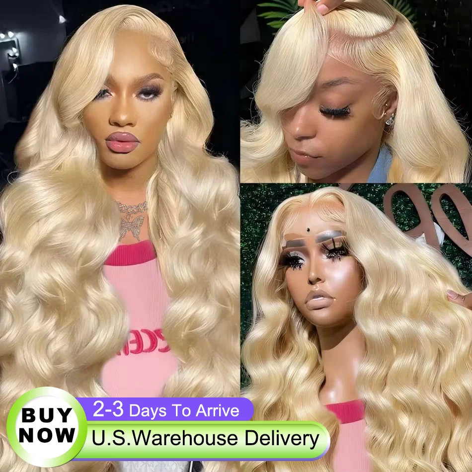 613 Hd الدانتيل الباروكة الأمامية 40 بوصة الجسم موجة خصلات الشعر المستعار الإنسان 13x6 الملونة شقراء 100% جودة الشعر البشري الرطب والمموج الدانتيل شعر مستعار أمامي