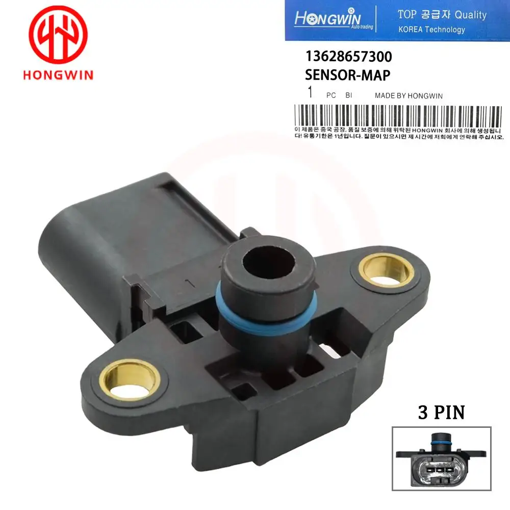 13627542623 HONGWIN Krümmer-Absolutdruck-MAP-Sensor 13628657300 für BMW 525i 528i 530i 650i 750Li 325xi 128i 2,4 3,0 4,4L