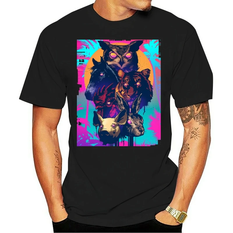 Hotline miami T shirt Men 2020 Fashion Brand-Clothing top-down shooter video game tshirt breathable Male shirt slim fit Tops Tee