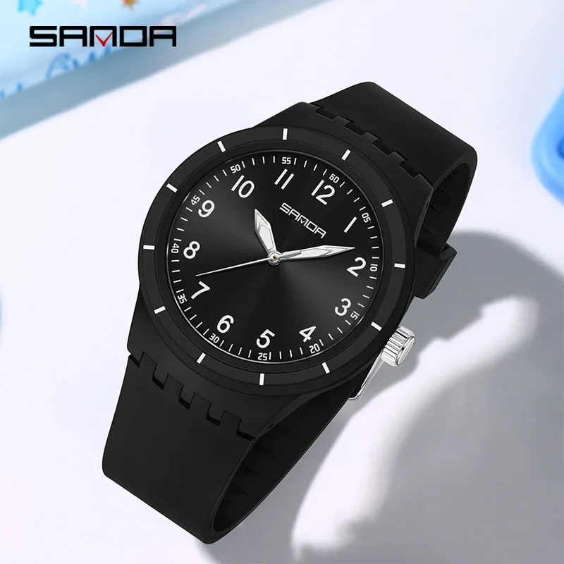 SANDA Fashion Man Sport Quartz Watches Unisex Quartz Watches Simple 50M Waterproof Night Light Male Female Student Watch For Men