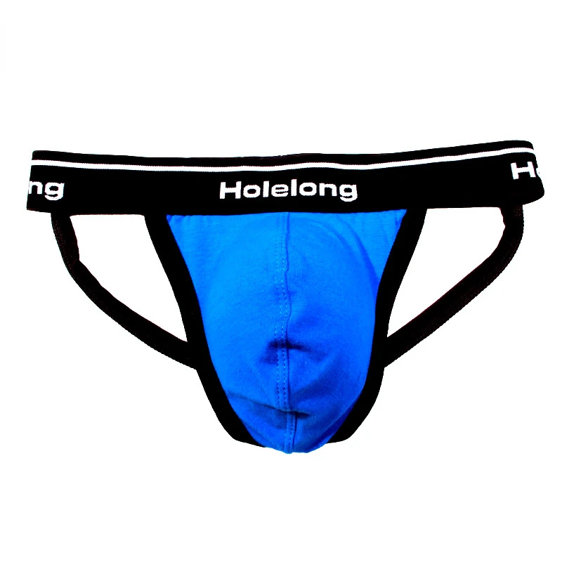 Men's Sexy Thong Double Ding Hollowed-out and Crotchles Summer Breathable T-Shaped Panties Thin Pure Cotton Briefs Shorts Briefs