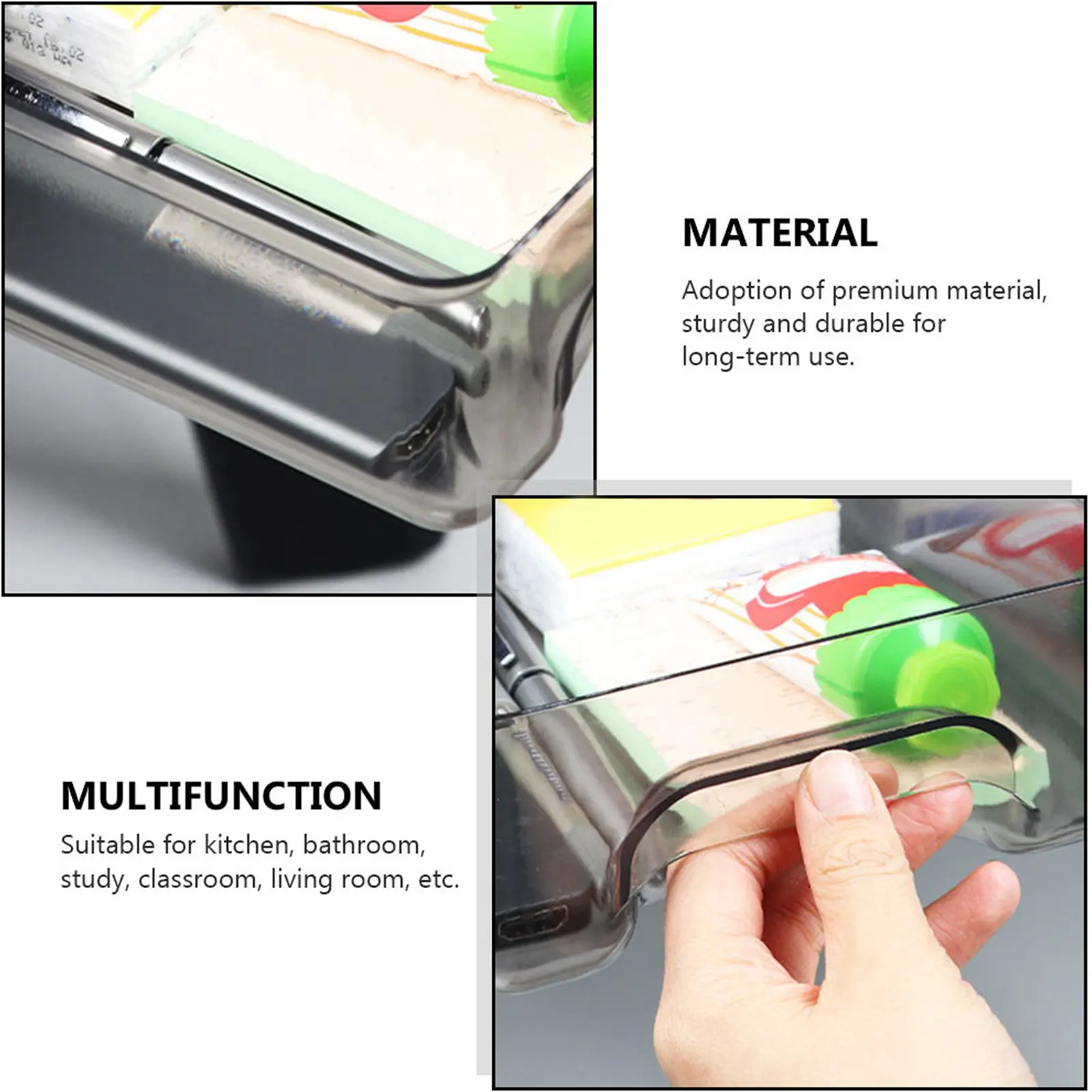 1Pcs Under Table Drawer Box Stationery Holder Hidden Desktop Organizer Pen Pencil Sundries Storage Container Large Capacity