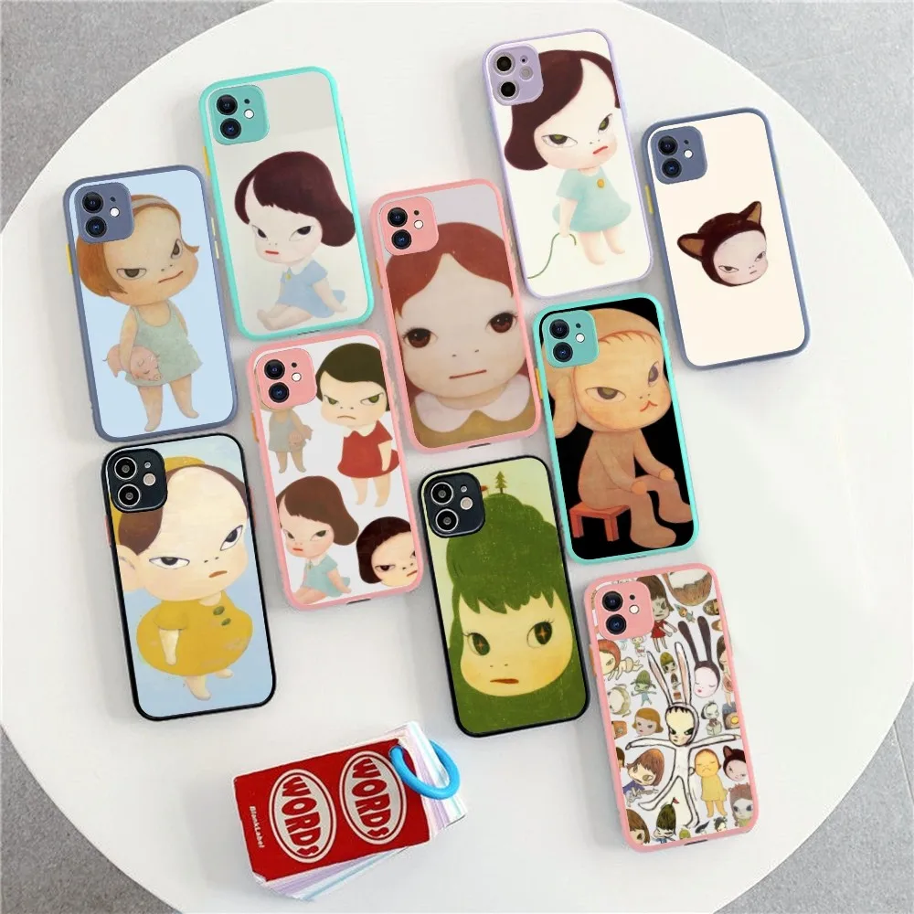 Y-Yoshitomo Girl NaraS Phone Case For IPhone 14 X XR XS 7 8 Plus 11 12 13 Pro MAX 13mini Matte Shockproof Case