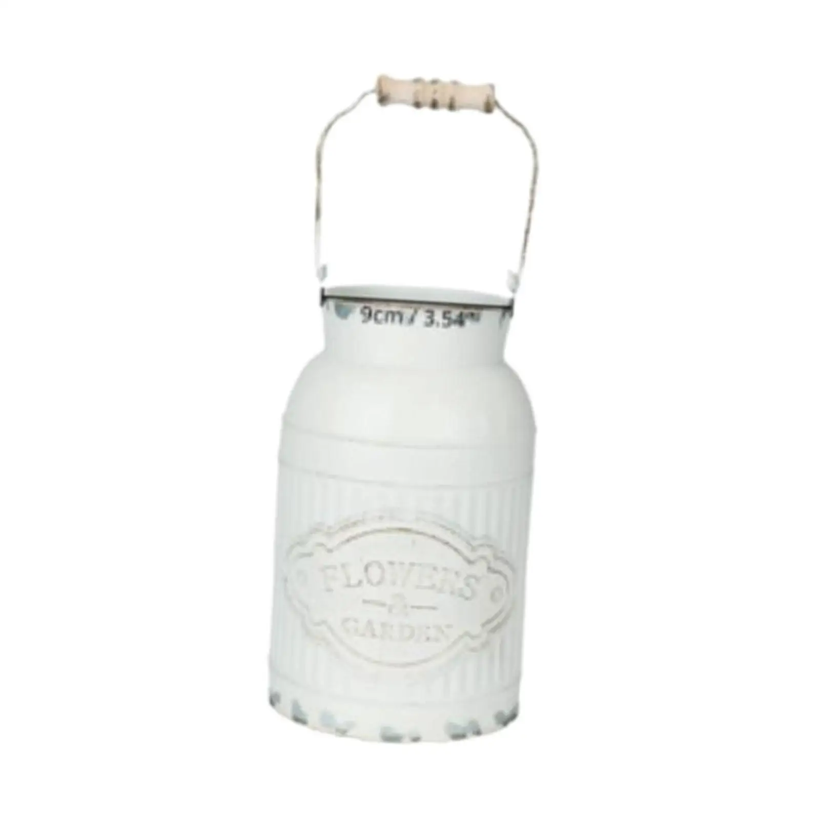 

Milk Can Vase Decorative Iron Chic Flower Vase for Home Indoor Farmhouse