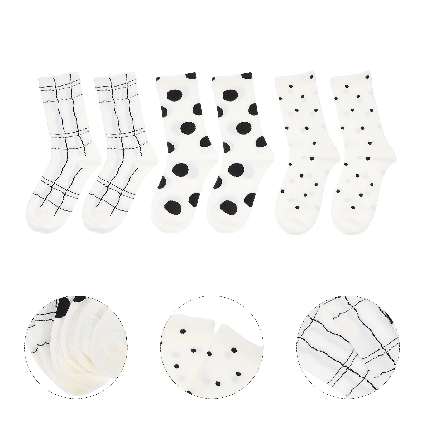 

3pcs Dot Pattern Cotton Midcalf Comfortable Ankle Cute Cat Paw For Comfortable Crew Socks Office Cute Socks Casual Wear