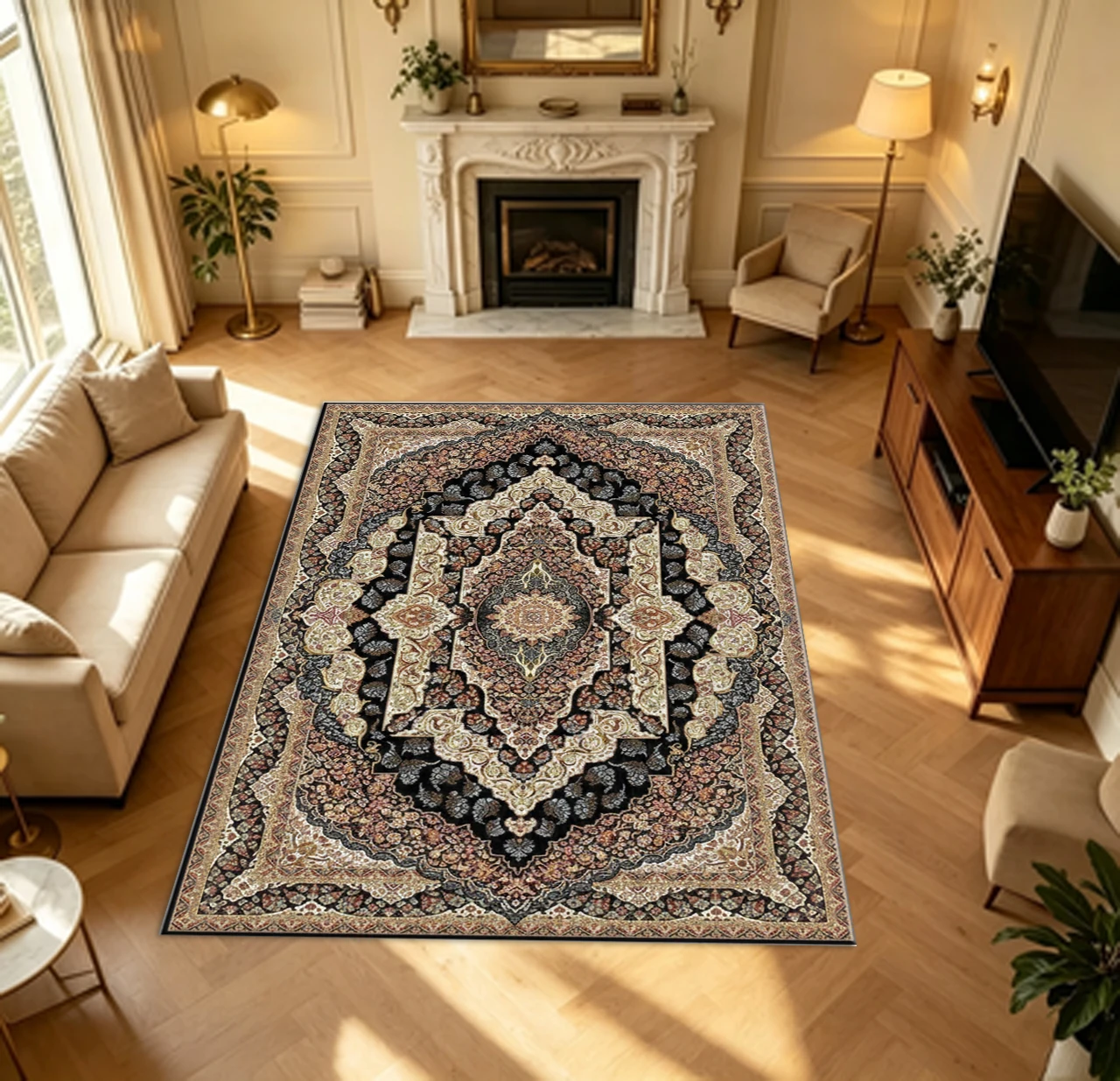 Traditional Persian Medallion Vintage Oriental Rug Carpet Flooring Living Room