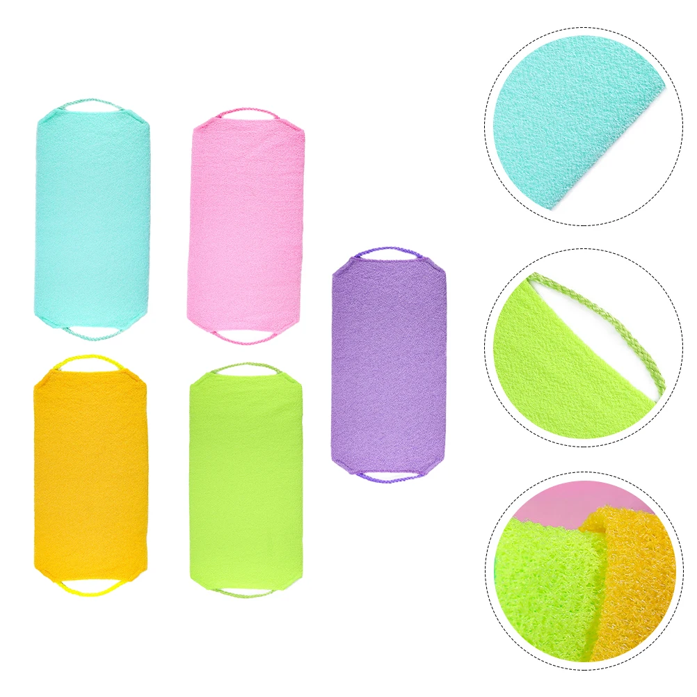 

5Pcs Bathing Back Scrubber Exfoliating Body Washer Shower Strap Long Soft Bath Back Scrubber for Gentle Skin Cleaning