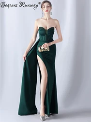 섹시한 백리스 블랙 다이아몬드 맥시 여름 원피스, 우아한 럭셔리 웨딩 무도회 드레스, 생일 이브닝 롱 드레스