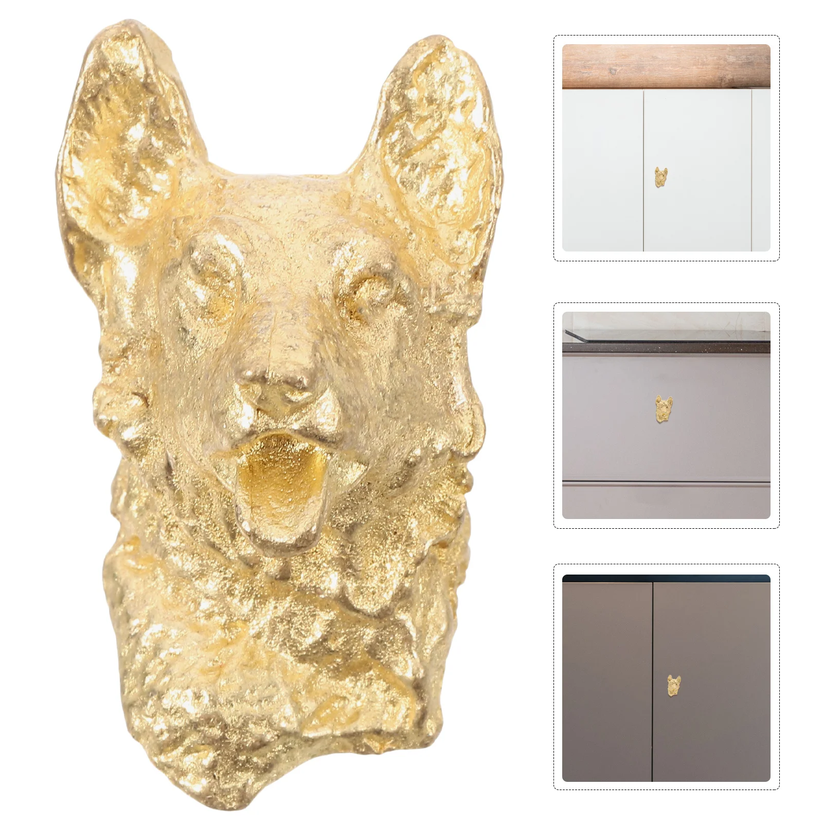 

Brass Cabinet Handle Animal Head Shape Vintage Style Easy Install Drawer Pulls Knobs for Dressers Wardrobes Drawer Knobs