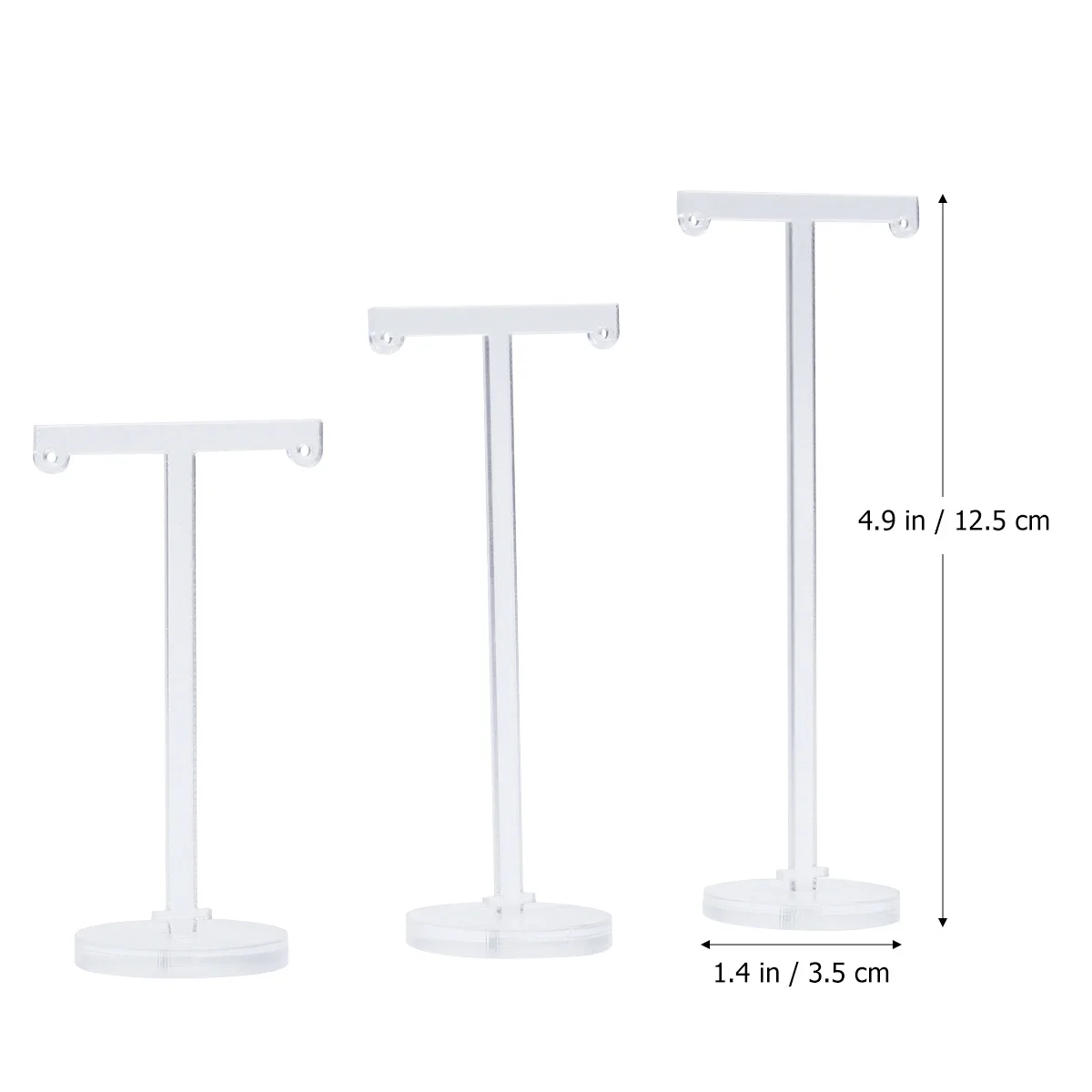 

3Pcs Acrylic Earrings Display Stand T Shape Jewelry Organizer Holder for Earrings Bracelet Keys Rack T Shape Earring Display