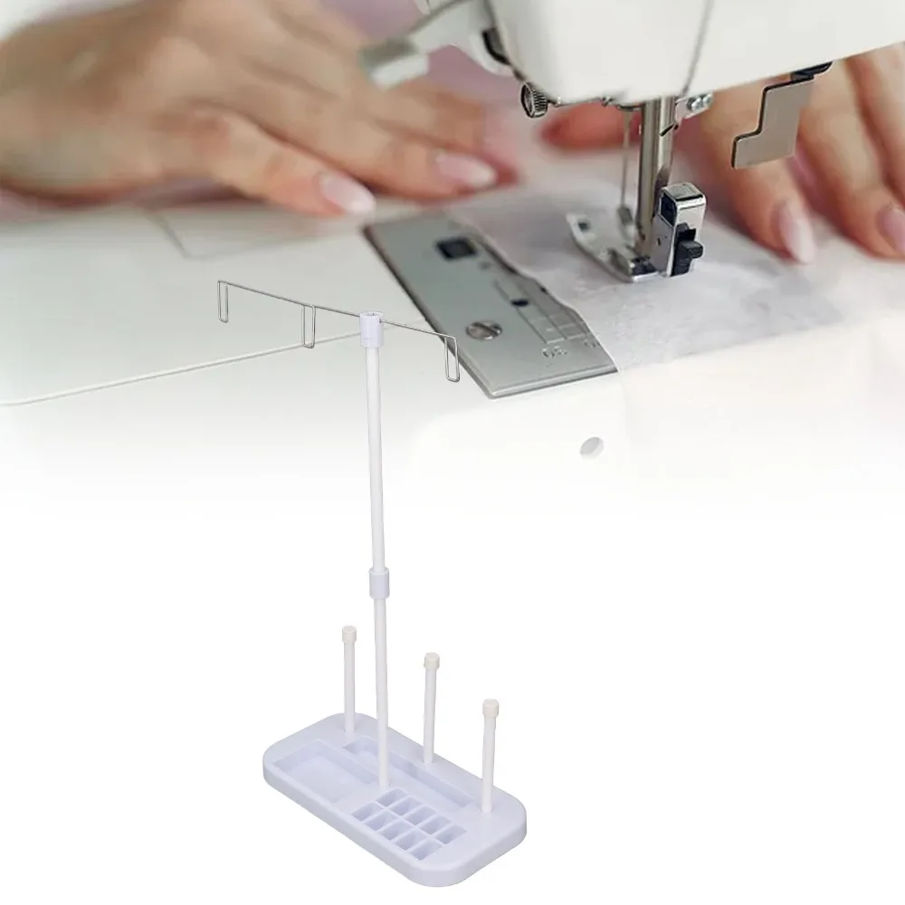 Triple Spool Thread Stand Detachable Easy Hanging Thread Holder Adjustable Light Sewing Thread Stand Household Use