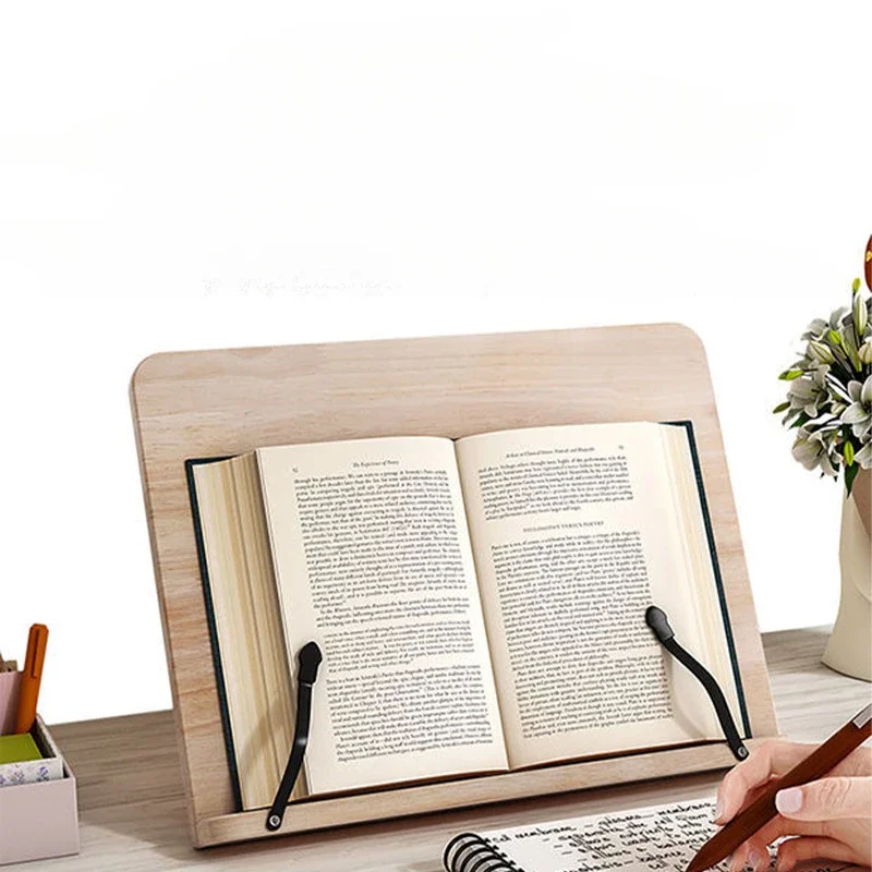 Adjustable Reading Stand Student Book Wooden Book Computer Tablet Stand Textbook Book Holder for Reading Protable Desktop