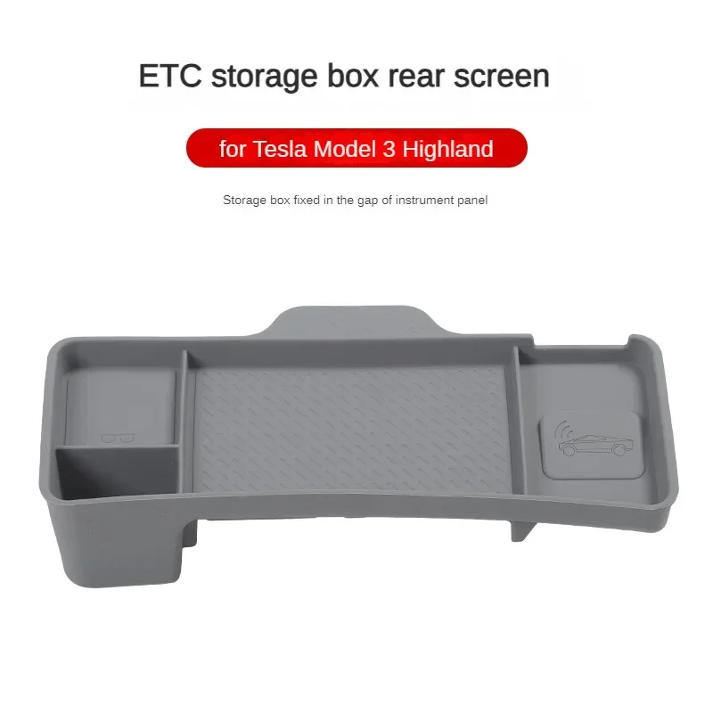 For Tesla Model 3 Highland Dashboard Storage Tray Model Y L 2026 Silicone Panel Screen Back Organizer Tissue Box Glasses Holder