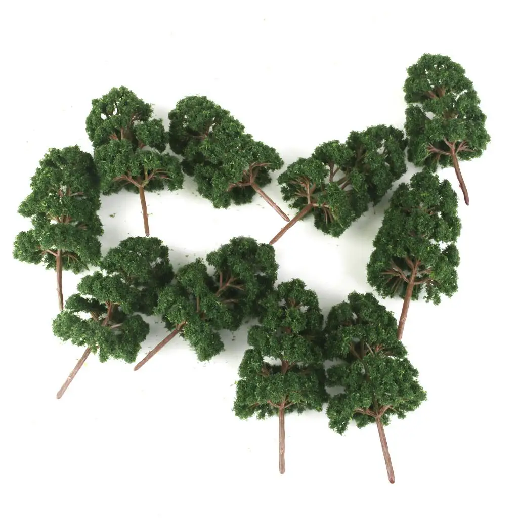 10pcs Model Trees 1:75 for HO Scale Layout Diorama Scenery