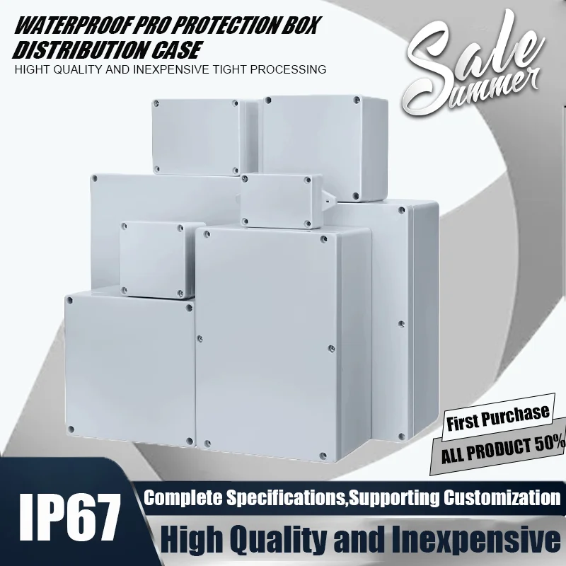 F Series Outdoor Waterproof IP67 Electrical Junction Sealed Box Enclosure ABS Plastic Screw Cable Junction Case Custom