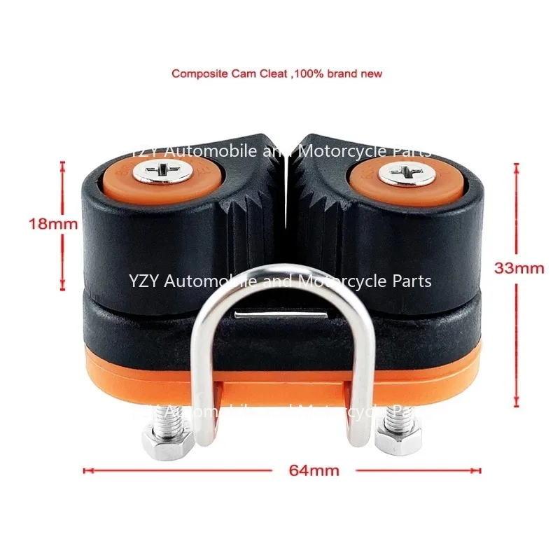 Composite 2 Row Matic Ball Bearing Cam Cleat Marine Boat Fast Entry Rope Cam Cleat  Wire Fairlead Sailing Sailboat Equipment