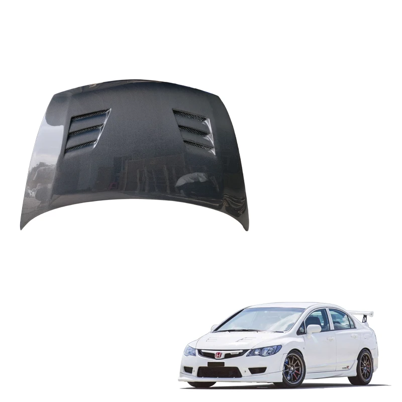 STLF Car Exterior Parts Engine Cover Carbon Fiber Front Bonnet For hondas civics FD2 Upgrade Type-R MG Style Engine Hood 07-15