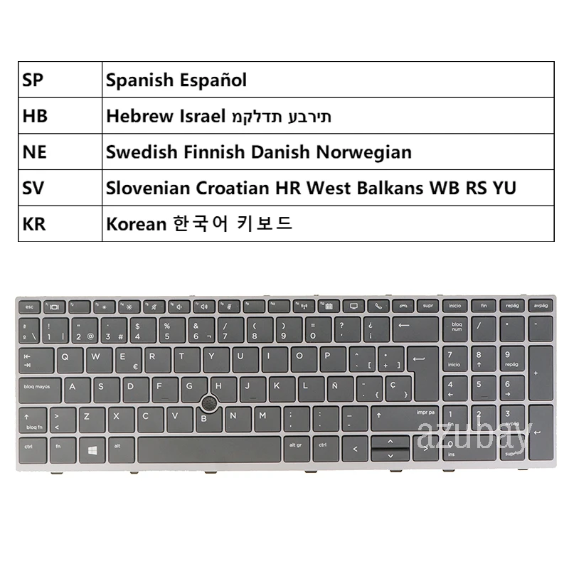 

Клавиатура для HP Elitebook 850 G5 G6, 755 G5, Zbook 15u G5 G6 L14366 -AD1 -701, иврит, скандинавский, словенский, хорватский, испанский, корейский