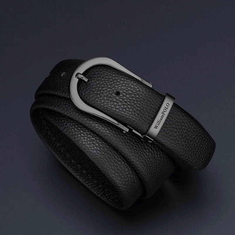 Men's leather needle buckle belt, fashionable business belt, personalized high-end belt