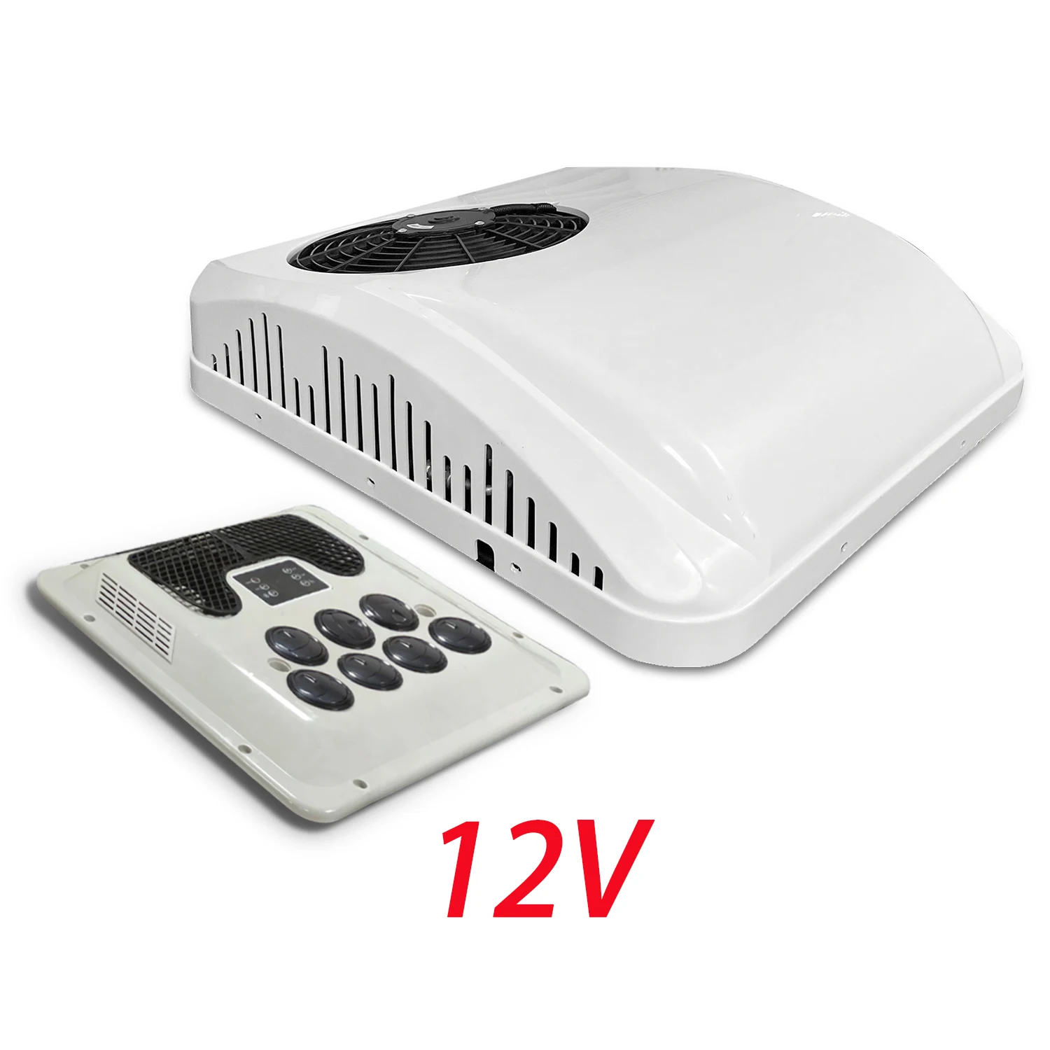 13500BTU 12V Dakairco Elektrische Parkeer Airco Laag Geluidsniveau Snelle Airconditioning Voor Truck Camper Van Caravans Motorhome