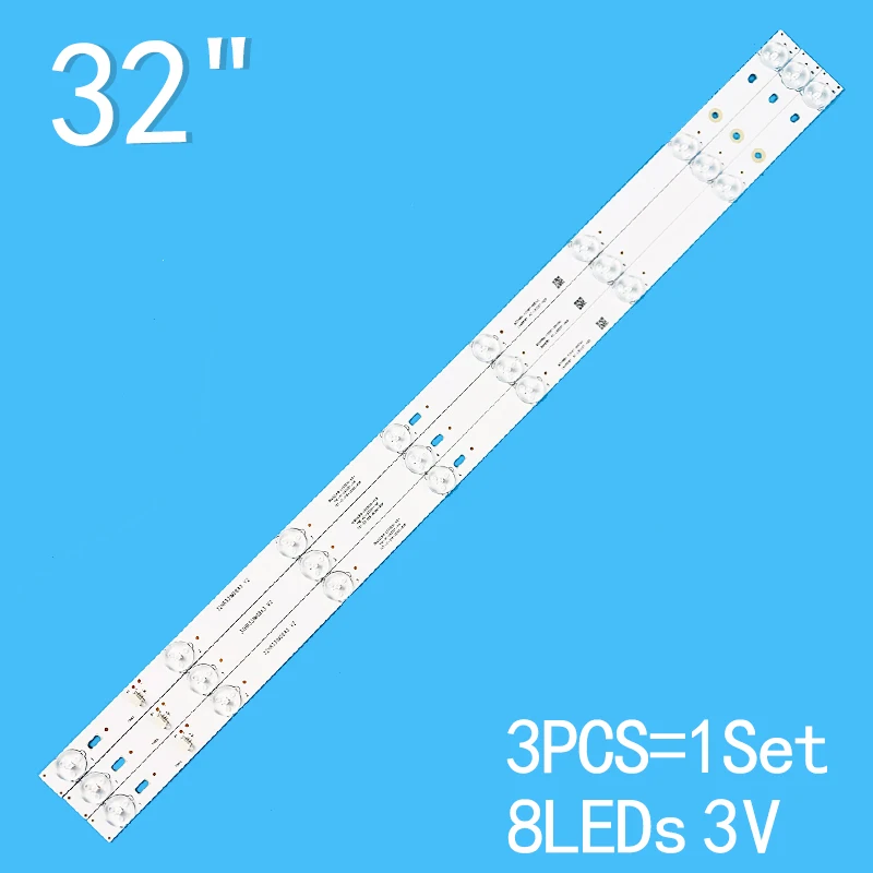 New 3PCS/lot 590mm 8LEDs 3V For TOT-32-3X8-3030C-8SIP 4C-LB320T 4C-LB320T-HQ8 32HR331M08A3 L32F1600B LE32D99 L32F2800A L32F3301B