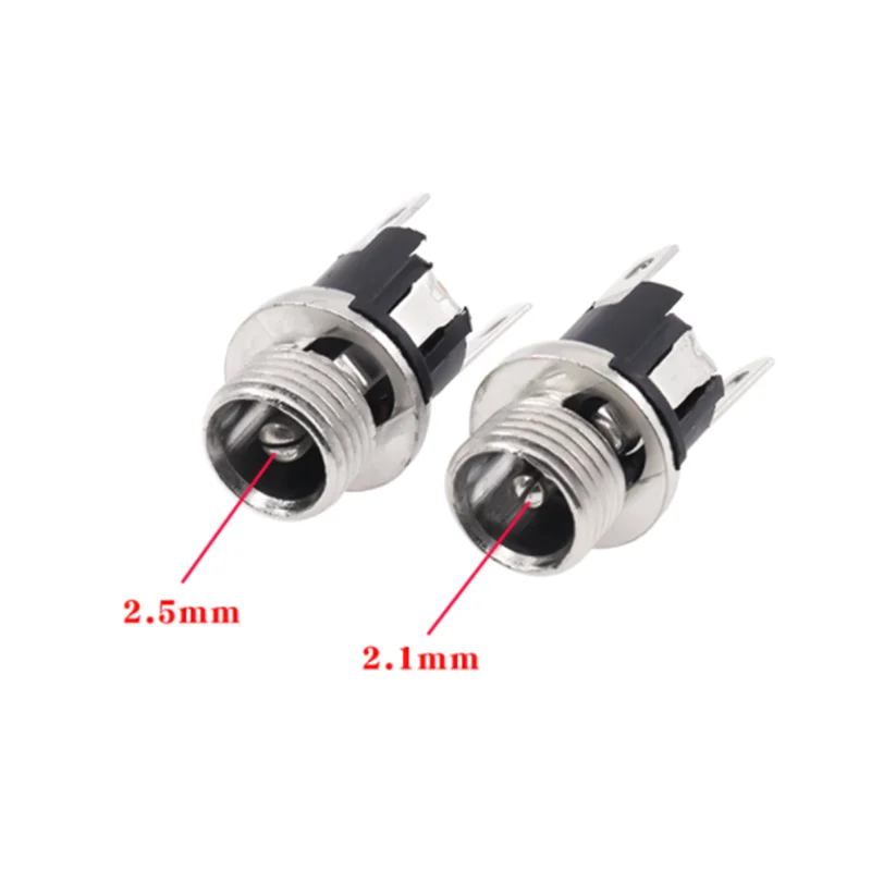 5pcs 5.5x2.1mm 5.5 X2.5mm DC Power Supply Jack Socket Female Panel Mount Connector Plug Adapter 2 Terminal Types Connectors