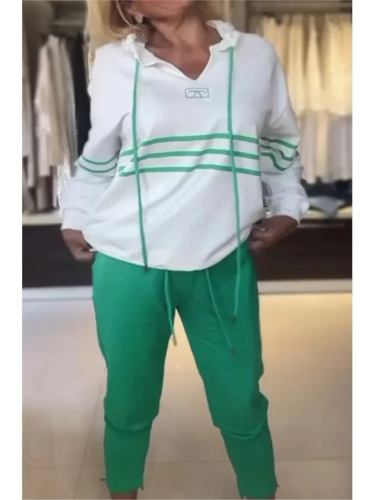 

2025 Spring Autumn New Women's Clothing Two Piece Set Fashion Trend Hooded Casual Two Piece Set For Wome Sports suit