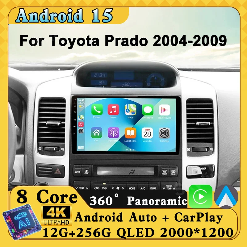 

2din Android 16 Car Radio Multimidia Video Player Navigation GPS For Toyota LAND CRUISER Prado 120 2003-2009 Head Unit