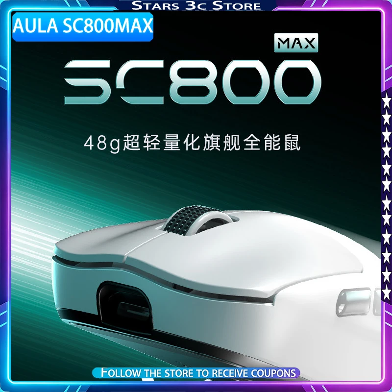 

AULA SC800MAX Wireless Mouse Tri Mode PAW3950 Small-to-medium Hand Ergonomics Mold Dual 8K Low Latency Gaming Mouse Office