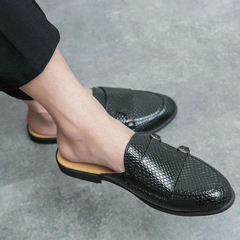 

Мюли мужские кожаные, повседневные туфли, лоферы, тапочки, летняя обувь для вождения, большие размеры 46 47, 2023