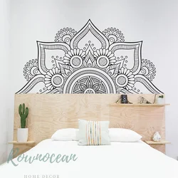 Creative Mural A Half Mandala Wall Sticker Vinyl Art Home Decor Living Room Bedroom Hallway Ornament Boho Style Yoga Decals G051
