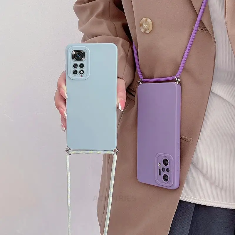 Funda con cordón cruzado para Xiaomi Redmi Note 11 10 Pro 4g 11pro 11s 5g Note10 10s Cable cubierta de silicona mate Note11 S 10pro 5 G