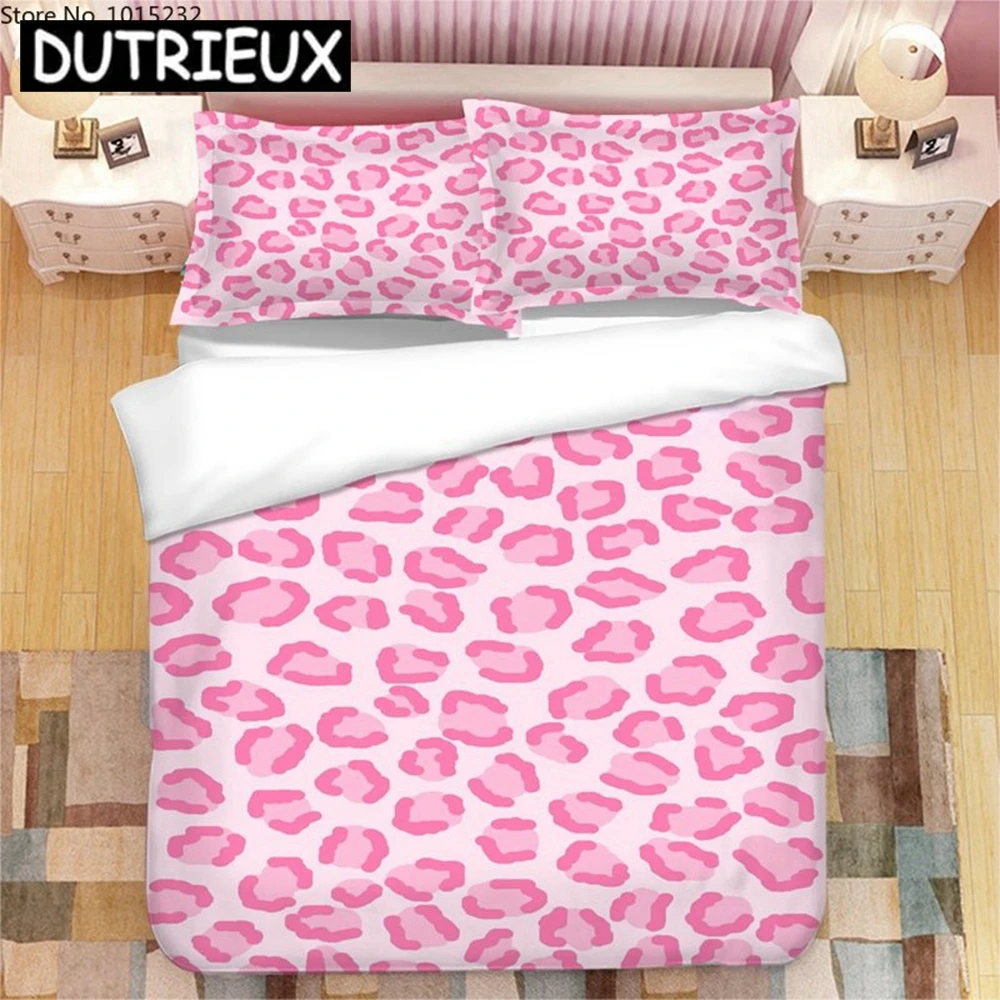 

2023 New Leopard Print 3D Printed Bedding Set Duvet Covers Pillowcases Comforter Bedding Set Bedclothes Bed Linen 02