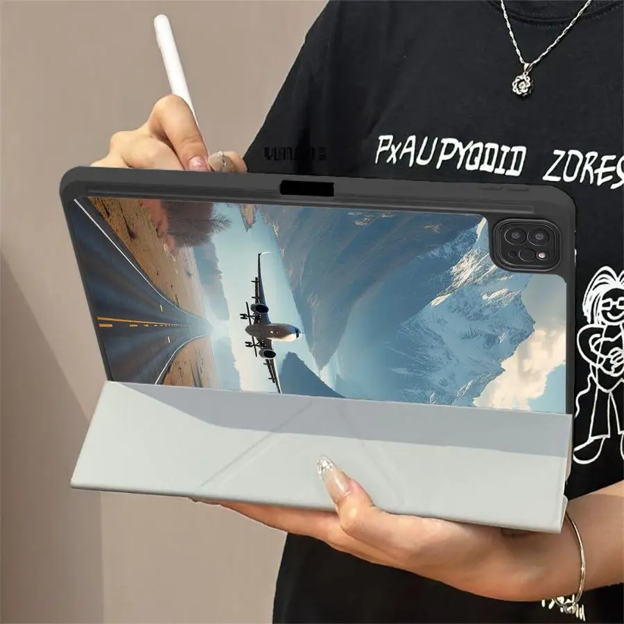 Tablet Case For iPad Air 4 5 M3 M2 1 2 M4 11inch Pro 2025 Pro 11th 10th 9th 8th 7th 12.9inch Mini 6 7 Holder Cover Snow Peak