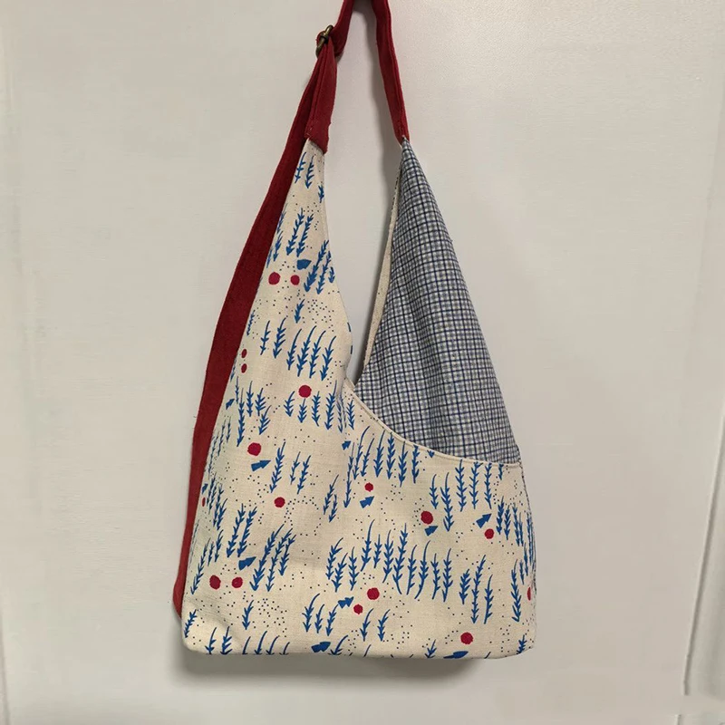 Women New Chinese Style Canvas Tote Bag Bamboo Grass Print Large Capacity Shoulder Bag Vintage Oriental Casual Shopping Handbag
