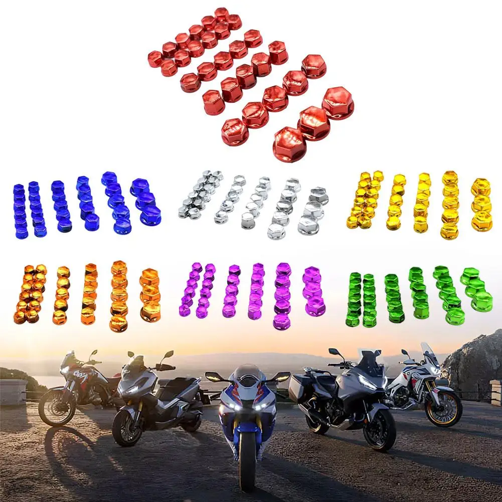 Universal 30pcs Motorcycle Modeling Plating Nut Decorative Screw Cap For For For Motorcycle Screw Nut C A2i1