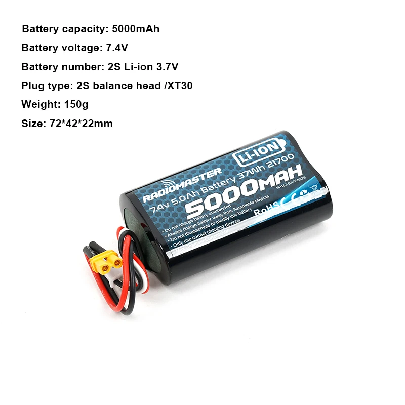 RadioMaster  TX12 TX16S 2S 7.4V 5000mAh/6200mAh Lipo Battery Universal Module Batteries Remote Control