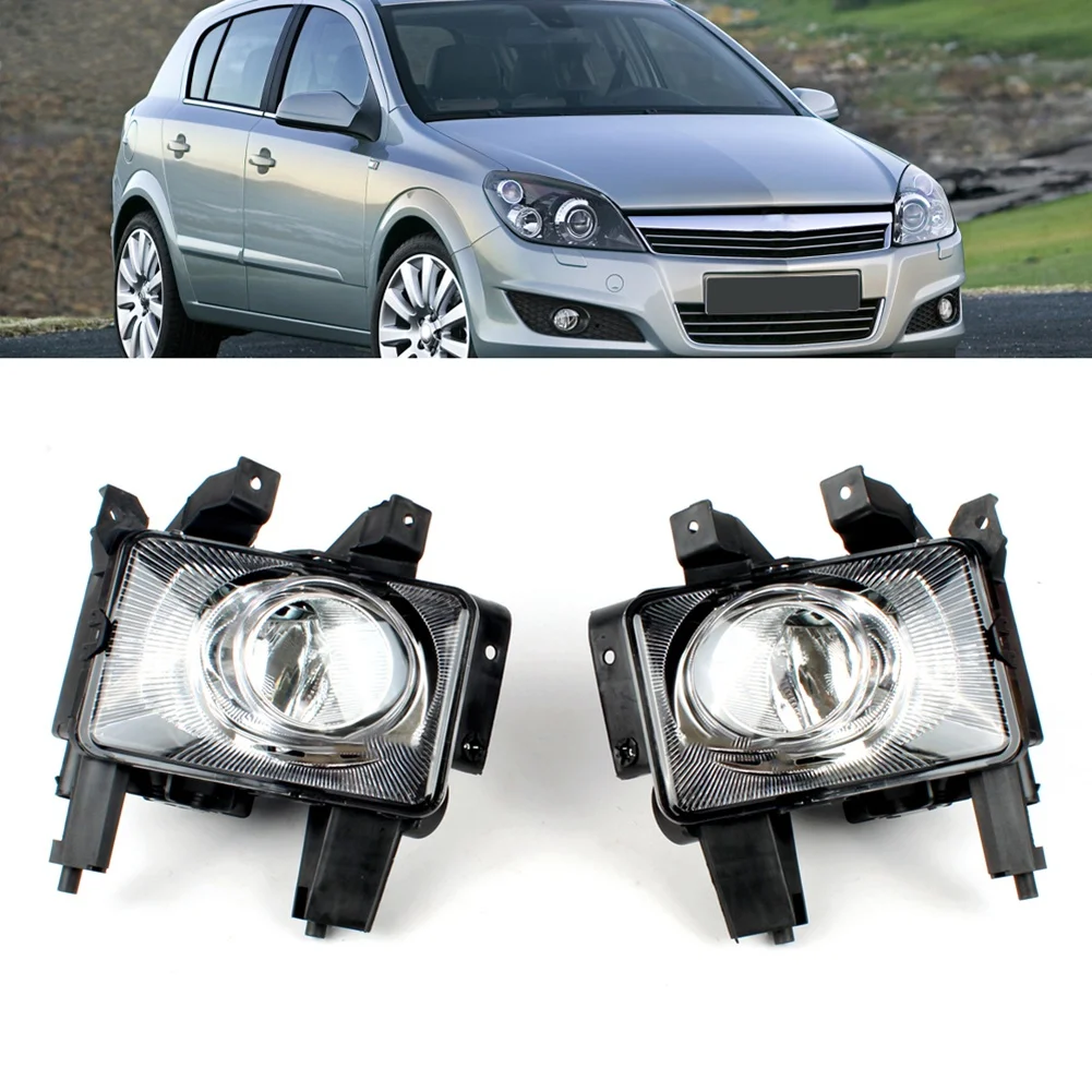 1Pair Car Front Bumper Fog Lights Driving Lamp Foglight Without Bulb for Opel Vauxhall Astra H Zafira 2004-2011